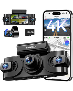 Freexar D4 | 4K 360° Dash Cam , Free 128GB Card