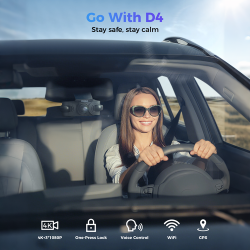 Freexar D4 | 4K 360° Dash Cam , Free 128GB Card