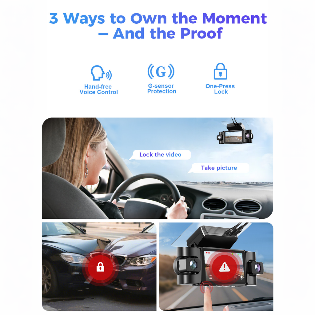 Freexar D4 | 4K 360° Dash Cam , Free 128GB Card