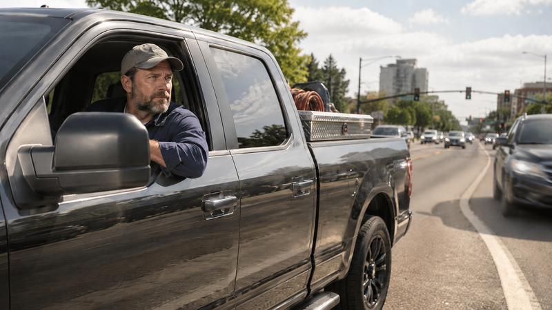 Pickup truck driver