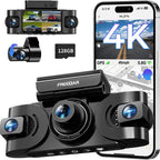 Freexar D4 | 4K 360° Dash Cam , Free 128GB Card